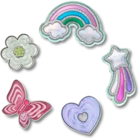 Confezione da 5 ciondoli Jibbitz™ con icone Funky Girly