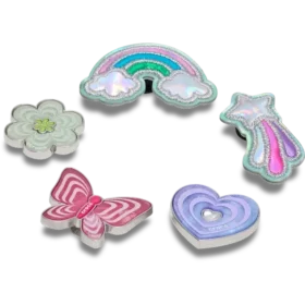 Confezione da 5 ciondoli Jibbitz™ con icone Funky Girly