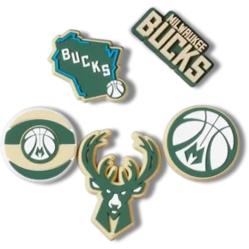 Confezione da 5 ciondoli Jibbitz™ dei Milwaukee Bucks dell’NBA