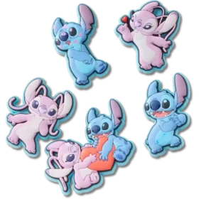 Confezione da 5 ciondoli Jibbitz™ Disney Stitch & Angel per scarpe