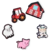 Confezione da 5 ciondoli per scarpe Jibbitz™ con simpatici animaletti della fattoria Confezione da 5 ciondoli per scarpe Jibbitz™ con simpatici animaletti della fattoria