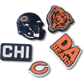 Confezione da 5 ciondoli per scarpe Jibbitz™ dei Chicago Bears della NFL