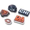 Confezione da 5 ciondoli per scarpe Jibbitz™ dei Chicago Bears della NFL