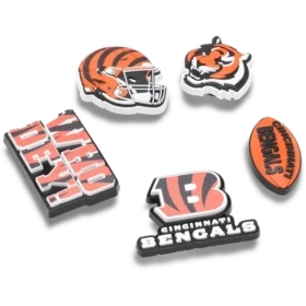 Confezione da 5 ciondoli per scarpe Jibbitz™ dei Cincinnati Bengals della NFL