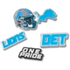 Confezione da 5 ciondoli per scarpe Jibbitz™ dei Detroit Lions della NFL