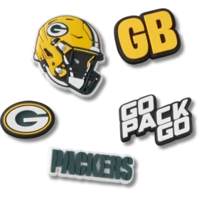 Confezione da 5 ciondoli per scarpe Jibbitz™ dei Green Bay Packers della NFL