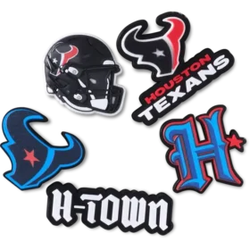 Confezione da 5 ciondoli per scarpe Jibbitz™ dei Houston Texans della NFL