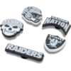Confezione da 5 ciondoli per scarpe Jibbitz™ dei Las Vegas Raiders della NFL