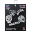 Confezione da 5 ciondoli per scarpe Jibbitz™ dei Las Vegas Raiders della NFL