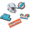 Confezione da 5 ciondoli per scarpe Jibbitz™ dei Miami Dolphins della NFL