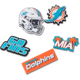 Confezione da 5 ciondoli per scarpe Jibbitz™ dei Miami Dolphins della NFL