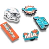 Confezione da 5 ciondoli per scarpe Jibbitz™ dei Miami Dolphins della NFL