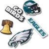 Confezione da 5 ciondoli per scarpe Jibbitz™ dei Philadelphia Eagles della NFL