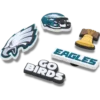 Confezione da 5 ciondoli per scarpe Jibbitz™ dei Philadelphia Eagles della NFL