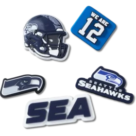 Confezione da 5 ciondoli per scarpe Jibbitz™ dei Seattle Seahawks della NFL