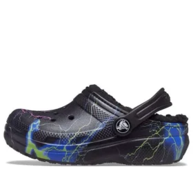 Fuzz-Lined Classic Clog “Black Lightning”