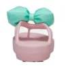 Infradito classiche con plateau e fiocco “Pink Teal”