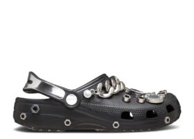 Louane x Classic Clog “Black Metallic Silver Chain”