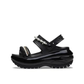 Mega Crush Pearl Ruffle Sandal “Nero”