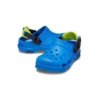 Sandali blu con tacco basso