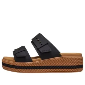 Sandali Brooklyn con fibbia intrecciata “Nero Marrone”