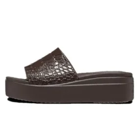 Sandali Brooklyn Croco Shine Slide “Espresso”