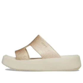 Sandali con cinturino a H e plateau Getaway “Bianco Marrone”