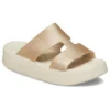 Sandali con cinturino a H e plateau Getaway “Bianco Marrone”