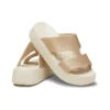 Sandali con cinturino a H e plateau Getaway “Bianco Marrone”