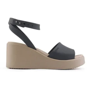 Sandali con zeppa e cinturino alla caviglia Brooklyn “Black Beige”