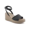 Sandali con zeppa e cinturino alla caviglia Brooklyn “Black Beige”