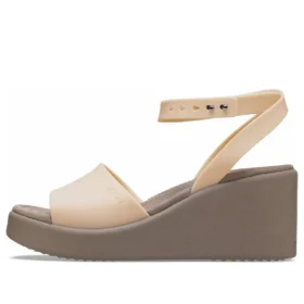 Sandali con zeppa e cinturino alla caviglia Brooklyn “Cream White Brown”