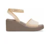 Sandali con zeppa e cinturino alla caviglia Brooklyn “Cream White Brown”