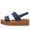 Sandali con zeppa intrecciati Brooklyn “Blue Brown”