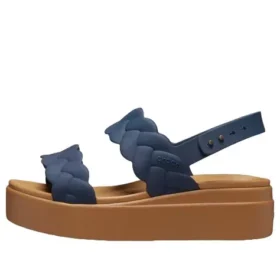 Sandali con zeppa intrecciati Brooklyn “Blue Brown”