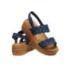 Sandali con zeppa intrecciati Brooklyn “Blue Brown”