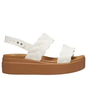 Sandali con zeppa intrecciati Brooklyn “White Brown”