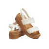 Sandali con zeppa intrecciati Brooklyn “White Brown”