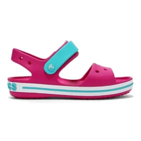 Sandali Crocband con chiusura a cinturino in pelle di coccodrillo “Pink Blue”