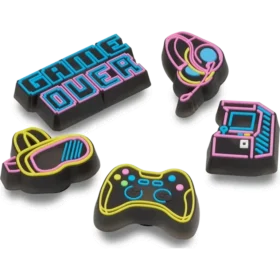 Set da 5 ciondoli Jibbitz Neon Gamer luminosi