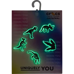 Set da 5 ciondoli Jibbitz per scarpe “Dino” che si illuminano al buio Set da 5 ciondoli Jibbitz per scarpe “Dino” che si illuminano al buio