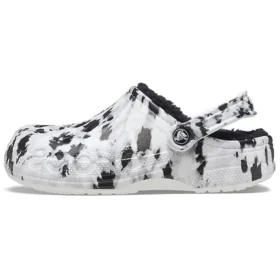 Zoccoli Baya Lined Clog, pantofole unisex bianche e grigie “White Grey”