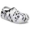 Zoccoli Baya Lined Clog, pantofole unisex bianche e grigie “White Grey”