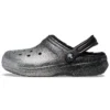 Zoccoli Classic con fodera glitterata “Black Silver”
