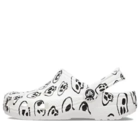 Zoccoli Classic con stampa teschi “White Black”