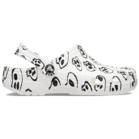 Zoccoli Classic con stampa teschi “White Black”