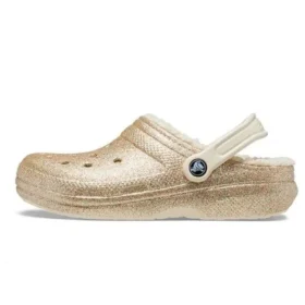 Zoccoli classici con fodera glitterata “Gold White”