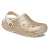 Zoccoli classici con fodera glitterata “Gold White”
