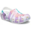 Zoccoli classici Crocs con tacco basso, motivo sportivo, colorati, blu