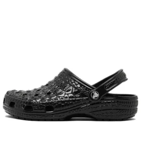 Zoccoli classici in pelle di coccodrillo “Black”